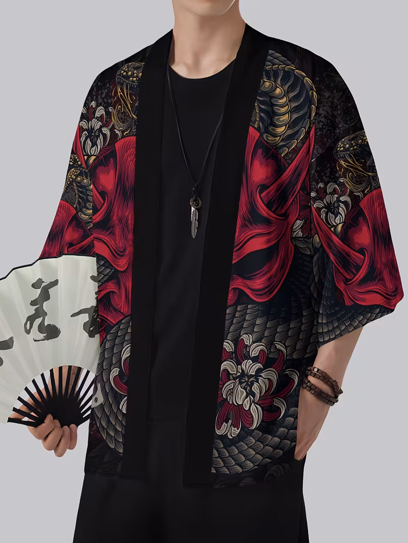 Vxxious - Men'S Japanese Kimono Robe, image 1